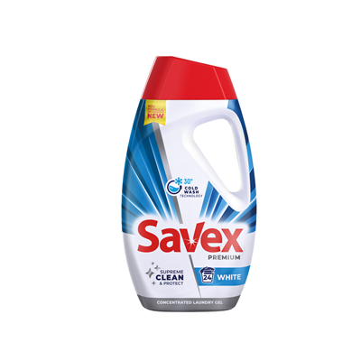 Savex Premium White detergent 1L pentru haine albe și curate