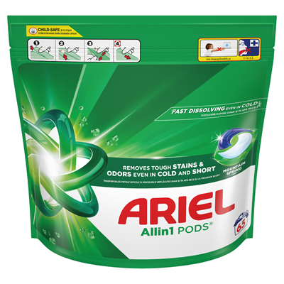 Ariel All in One Mountain Spring 65 Capsule Detergent Rufe