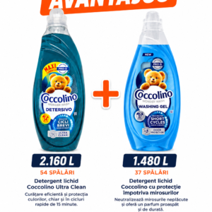 Pachet Detergent Lichid Coccolino 2.160 L + 1.480 L | 91 Spălări